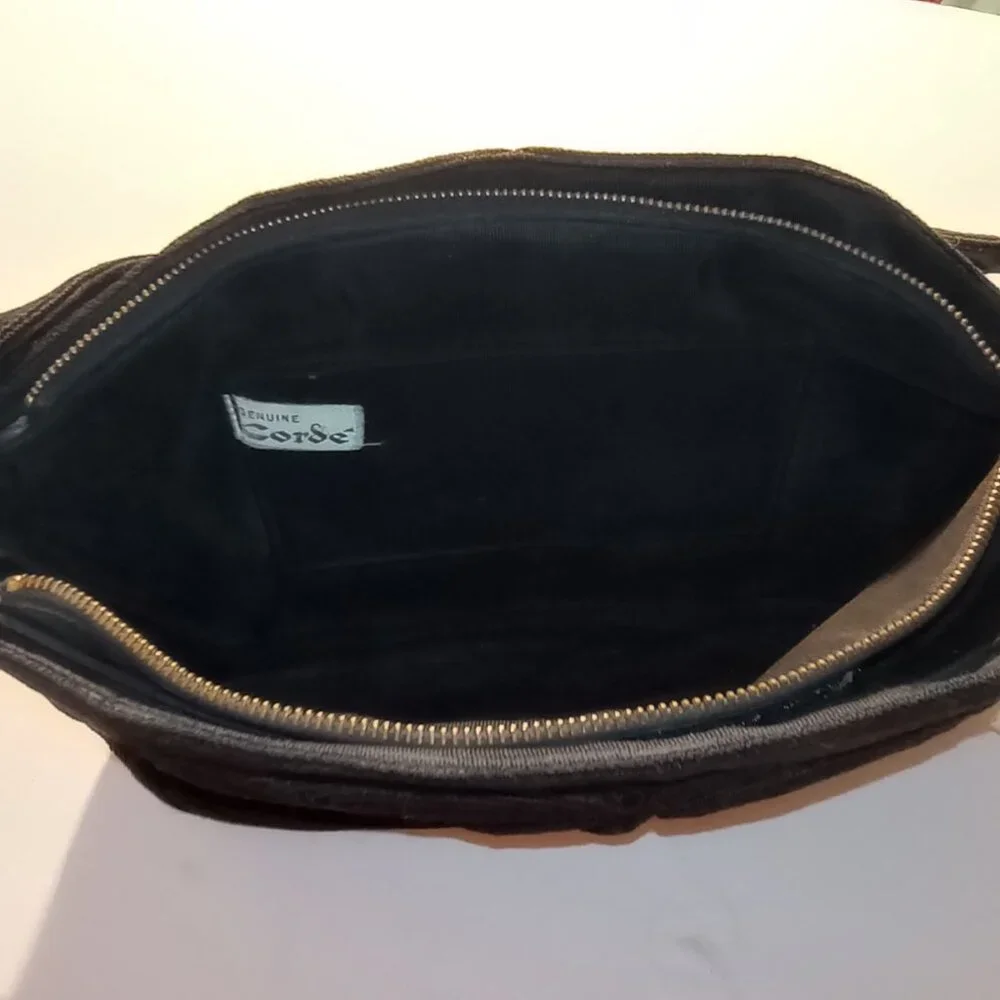 Genuine Corde Black Corded Purse Vintage 30s 40s - Picture 10 of 15